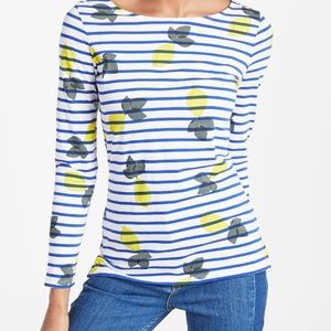 Lemon Stripe Boatneck Tee